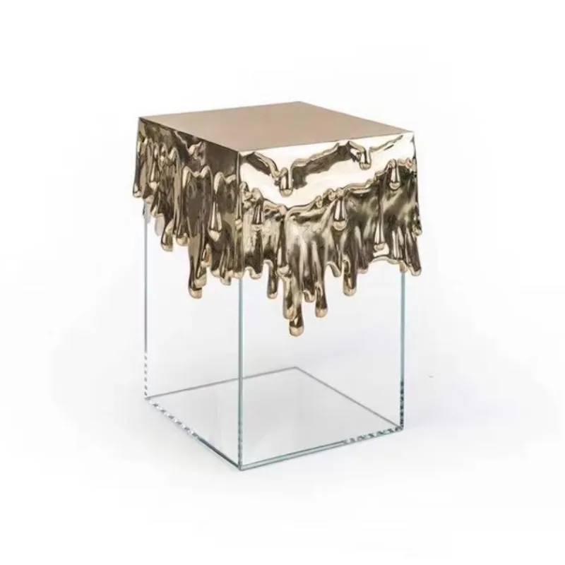 

Современный креативный светильник, роскошный художественный латунный журнальный столик с каплей воды, вилла, дом, спальня, гостиная, приставной столик, журнальный столик