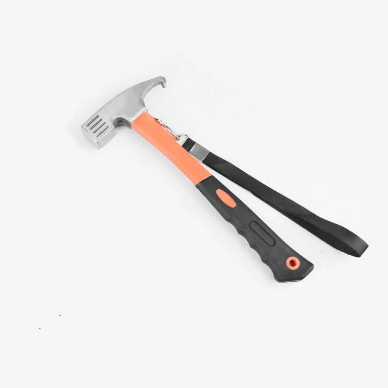 Camping Hammer Camp Multifunctional Ground Nail Hammer Nail Puller Iron Hammer Head Portable Lifesaving Outdoor Tools