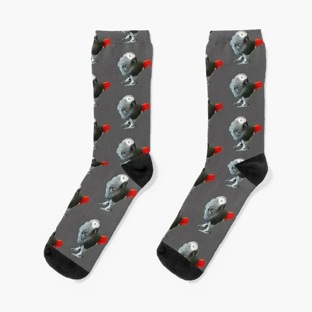 African Grey Parrot Socks warm winter gifts heated shoes Socks For Women Men's