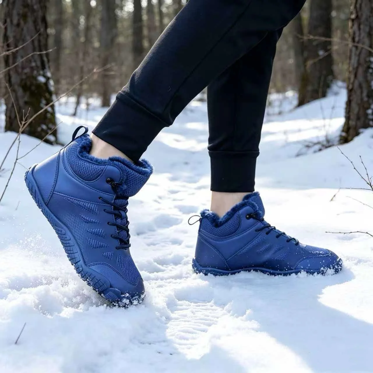 Men Winter Snow Boots Plush Lined Warm Thick Sole Casual Ankle Boots Fashion Daily Outdoor Walking Comfortable Cold Weather Male