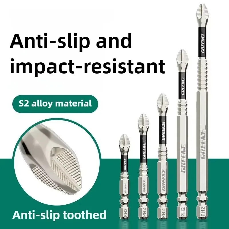 6Pcs Non-Slip Magnetic Cross Head Household Electric Driver Screw Set High Hardness Electric Screwdrivers Drill Bits