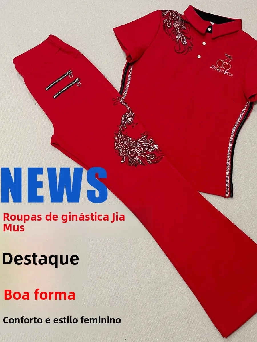 ropa-de-baile-red-peacock-de-manga-corta-algodon-romano-para-fitness-uniforme-de-alto-rendimiento-para-mujer-pantalones-l