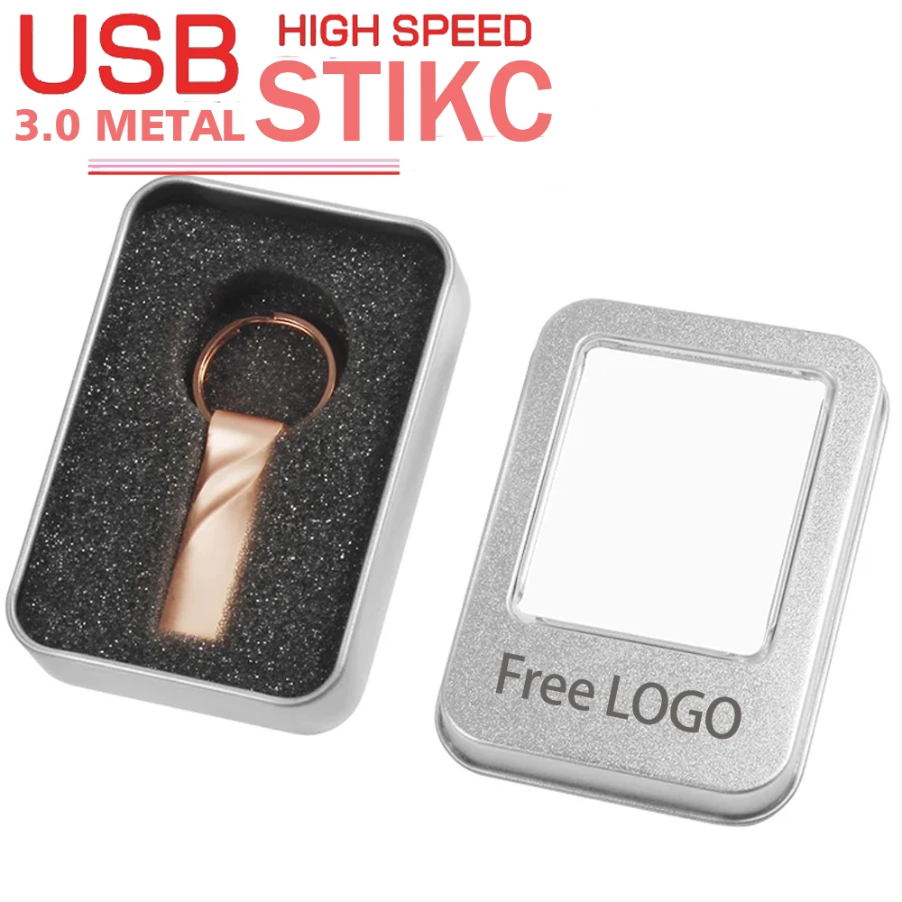 JASTER 128GB USB 3.0 Flash Drive Metal Tricolor Wave Whistle Design with Keychain Customizable Logo Memory Stick in Gift Box