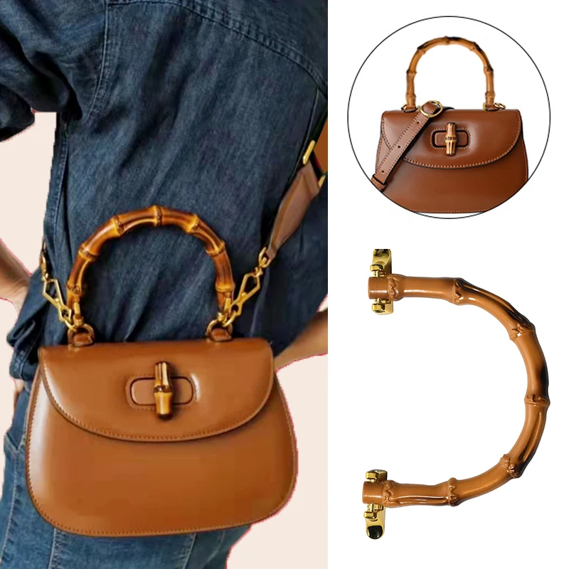 1PC U Shaped Imitaton Bamboo Bag Handles DIY replacement Handbag Belts For Purse Bag strap Wood Plastic Bag Handle accessories