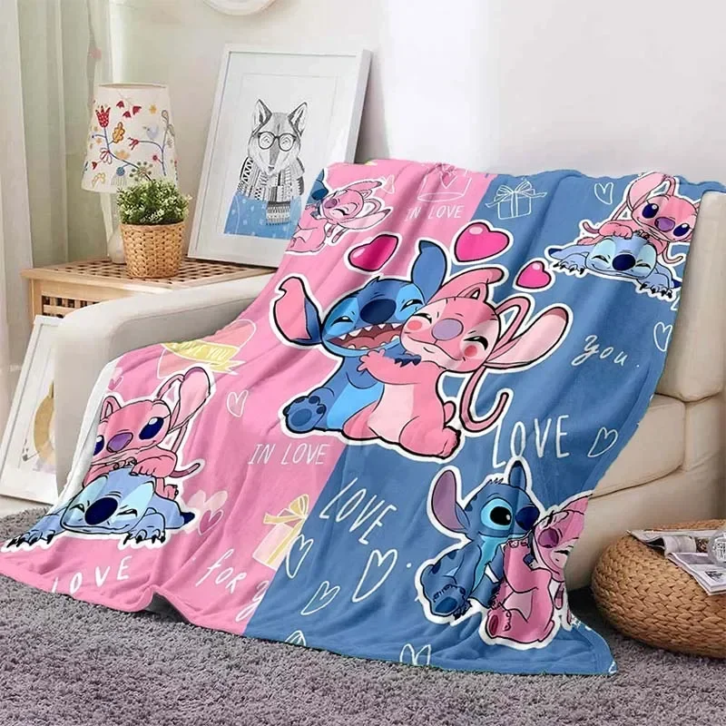 Disney Stitch Flannel Blanket Fluffy Throw Camping for Children Sofa Throw Blanket Modern Fashion Gift Birthday Chriatmas Gifts