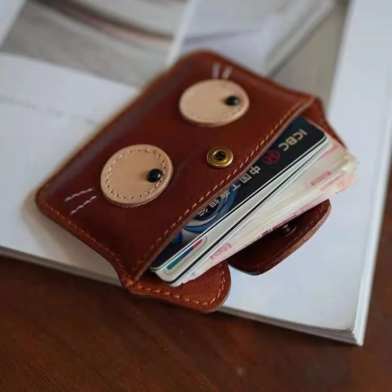 

Lightweight Vintage Cats Print PU Card Wallet With Expandable Capacity For Credit Cards