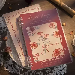 B5 Retro Rose Loose Leaf Notebook 60 Sheets Lined Inner Pages Diary Planner Student Notebook Back To School Stationery Supplies