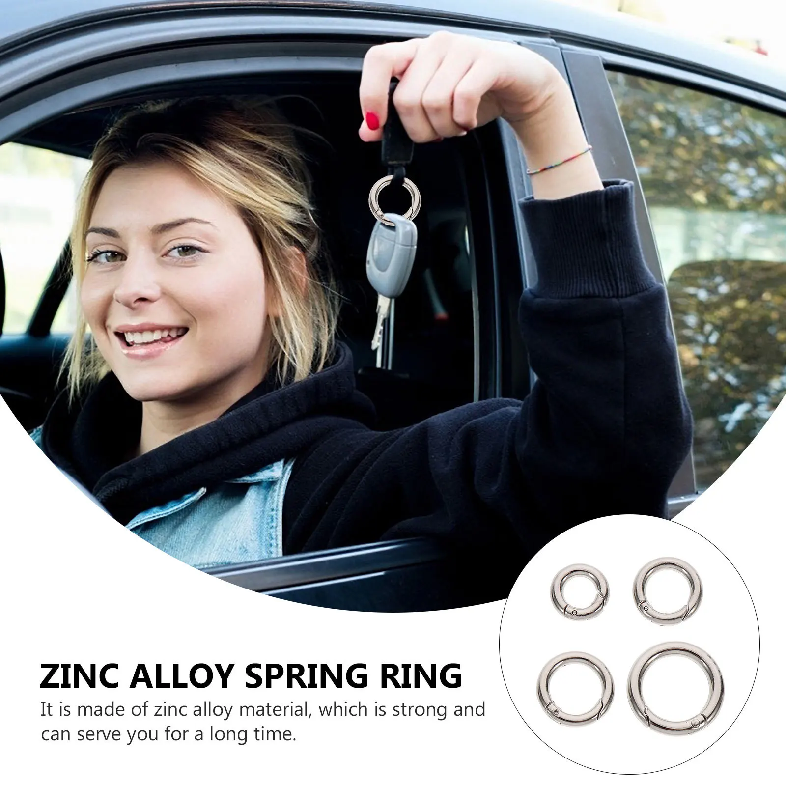 20개 키체인 버클 아연 합금 원형 스냅 훅 가방 수하물 개 목줄 커튼 DIY 금속 액세서리