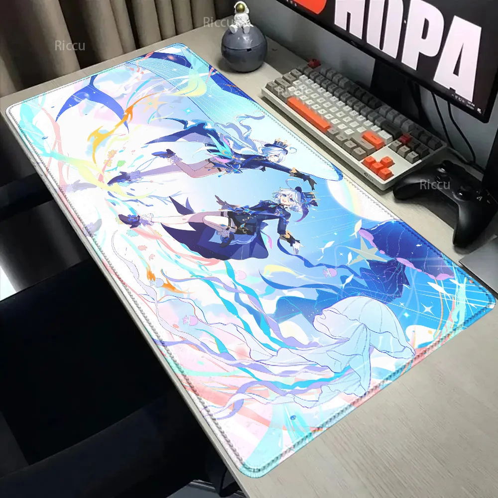 

Genshin Impact Furina Anime Game mousepad Office PC sexy Kawaii Gaming Accessories Keyboard mouse pad Laptop 900x400 Mouse Mat