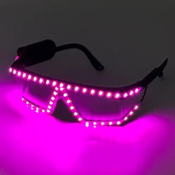 Hot Fluorescent Luminous Rave Glasses LED Cyberpunk Goggles With Lights Holiday Party Supplies Glowing Neon Glasses Club Props