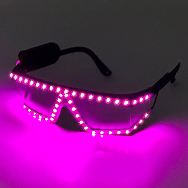 Hot Fluorescent Luminous Rave Glasses LED Cyberpunk Goggles With Lights Holiday Party Supplies Glowing Neon Glasses Club Props