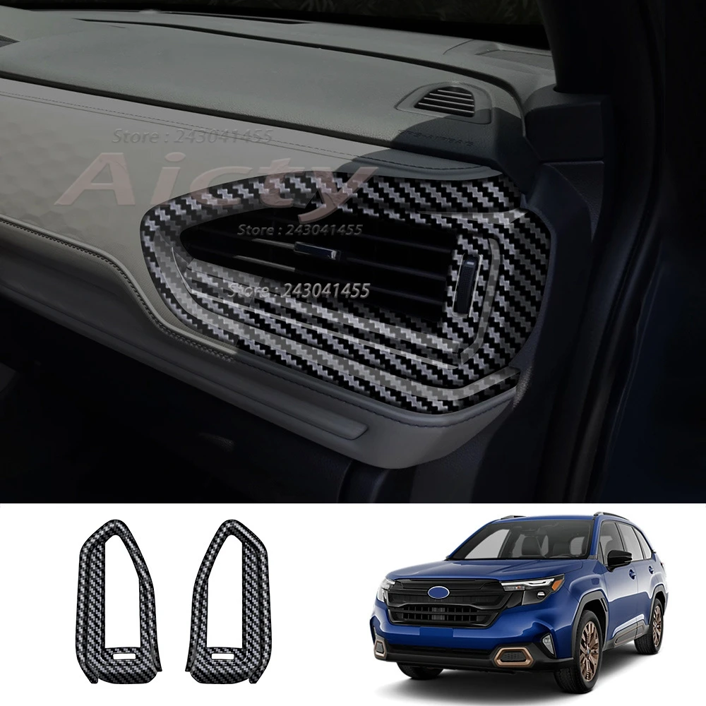 

For Subaru Forester 2024 2025 ABS Carbon Fiber Color Rear Air Condition Outlet Vent Cover Trim Sticker Car Accessories styling