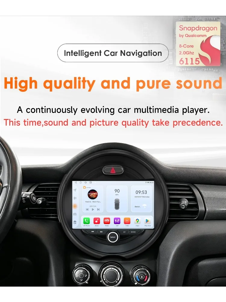Android Autoradio-Player für BMW Mini Cooper F54 F55 F56 F60 2014 - 2019 Kabelloses Carplay Auto GPS Multimedia 6115 Bildschirm