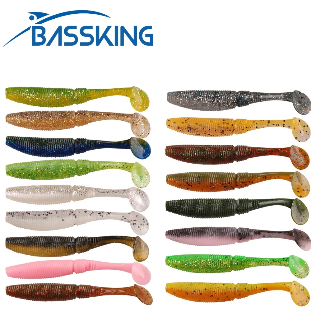 BASSKING Soft Baits 5pcs 7cm 3g Silicone Soft Fishing Lures 17 Colors T Tail Worm Isca Artificial Wobblers Soft Swimbaits