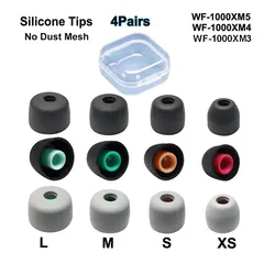 4Pair Silicone Ear Tips For Sony WF-1000XM5 WF-1000XM4 WF-1000XM3 Eartips Cushion Earbuds Earplugs Earphone Accessories L/M/S/XS