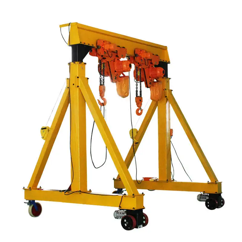 Electric or Manual Indoor Outdoor 3T 5T 10T Capacity Mobile Portable Gantry Crane with Electric Hoist for Material Handling