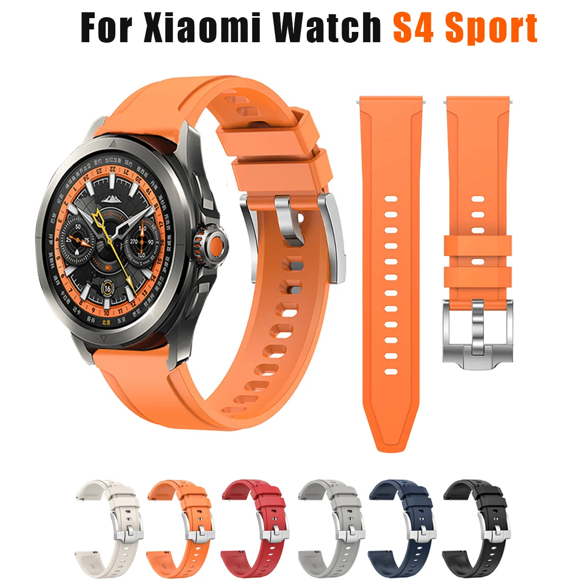 22mm Rubber Watch Band For Xiaomi Watch 2 Pro Miwatch S3 S2 S1 Fluororubber Strap For Huawei Watch 4 3 Pro GT4 GT3 GT2 46mm GT2e