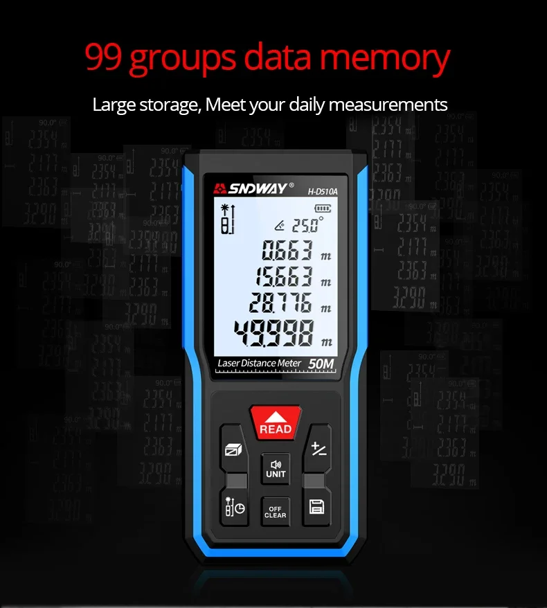 SNDWAY 50m 70m 100m Laser Rangefinder Distance Meter Electronic Ruler Mini Range Finder Laser Measure Meter