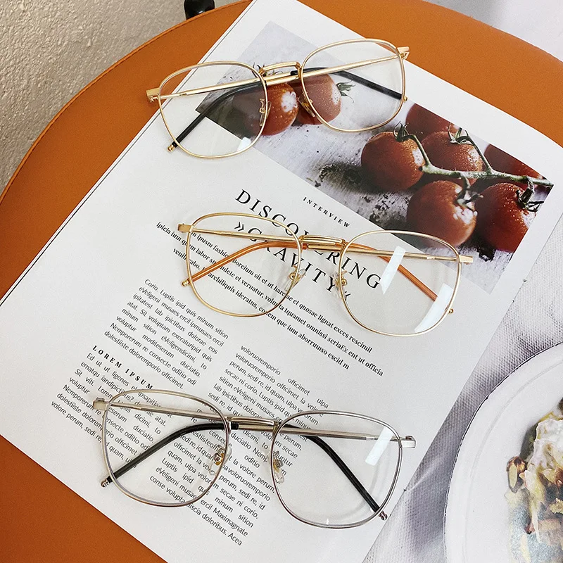 Korean Fashion Style Glasses for Women Square Shape Anti Blue Light Decorative Glasses UV400 Protection Glasses Frame