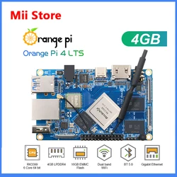 Orange Pi 4 LTS 4GB LPDDR4+16GB EMMC Rockchip RK3399,Support Wifi+BT5.0,Gigabit Ethernet, Run Android,Ubuntu,Debian OS