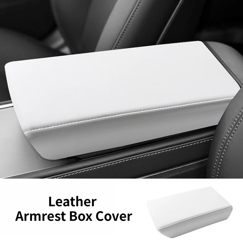 For Tesla Model 3 Highland/Model Y Juniper Rear Air Vent Cover Center Console Leather Armrest Box Anti-Scratch Car Accessories