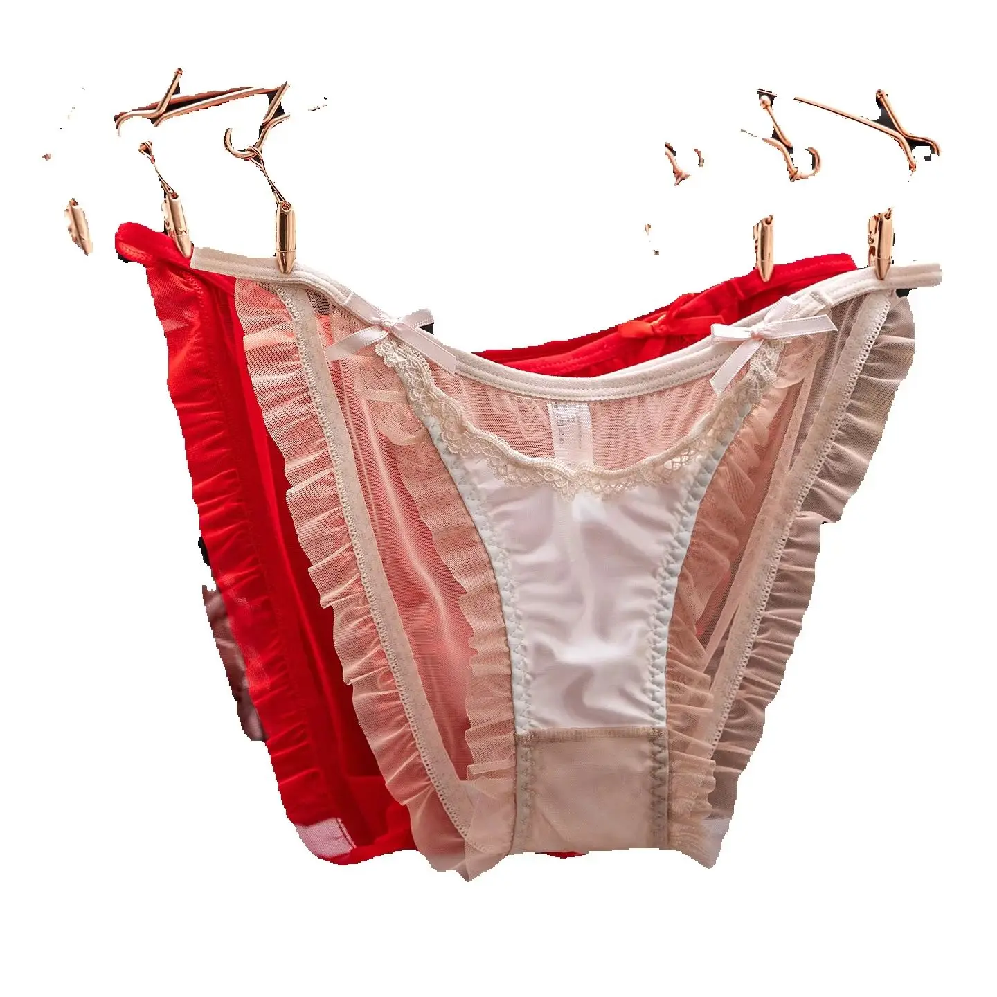 girls underwear 4pc/bag new lace lovely low waist briefs young girl panties Teenagers Intimates M L solid red lovley