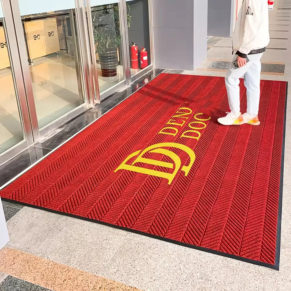 Custom Design Mats Non-slip Logo Rugs Accepted Door Mat Entrance Modern Rug Home Carpet Doormat Logo mat