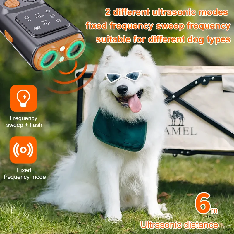 Rechargeable LED Ultrasonic Dog Repeller Sonic Bark Deterrent Anti-Barking Stop Training Device Anti Barking Device