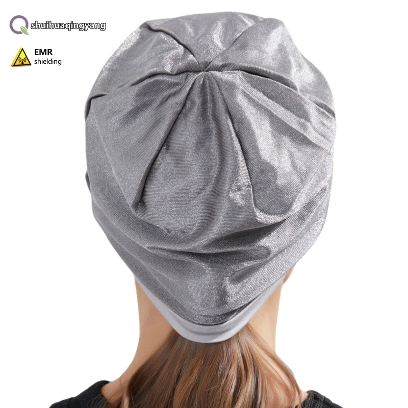 Authentic electromagnetic radiation protective silver fiber lining cap Household Appliances EMF shielding unisex sleep cap