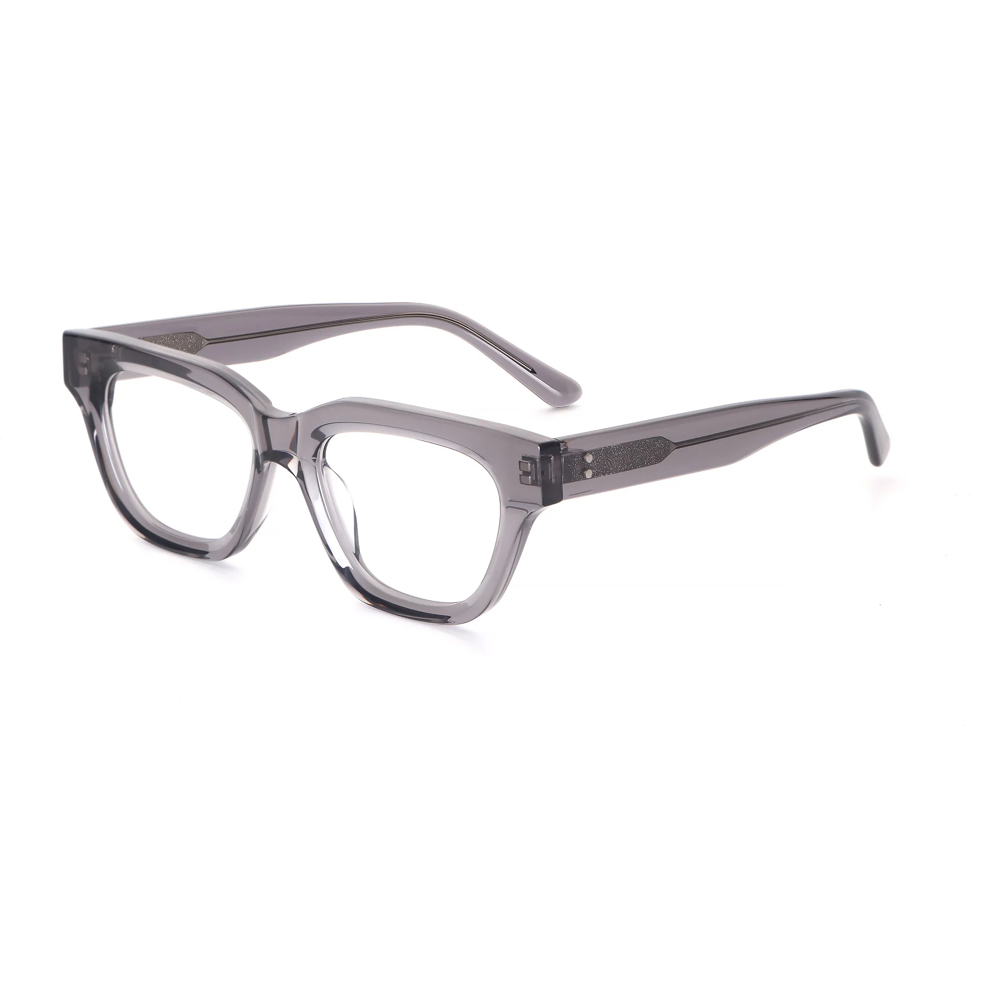 빈티지 패션 여성용 고급 광학 안경 직사각형 남성용 고품질 아세테이트 프레임 투명 렌즈 장식 안경