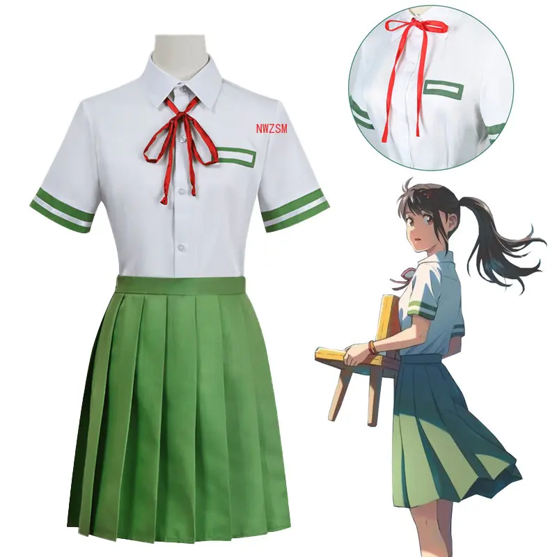 

Anime Iwato Suzume Cosplay Suzume No Tojimari Cosplay Costume Jk Skirt Shirt Uniform Casual Wear Halloween Costumes for Women