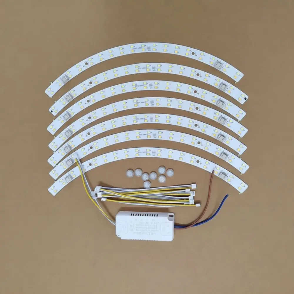 Curved LED Module For Ceiling Fan Lamp Upgrade Optical Lens Strip Dimmable High Lumen Replacement Lighting Assembly