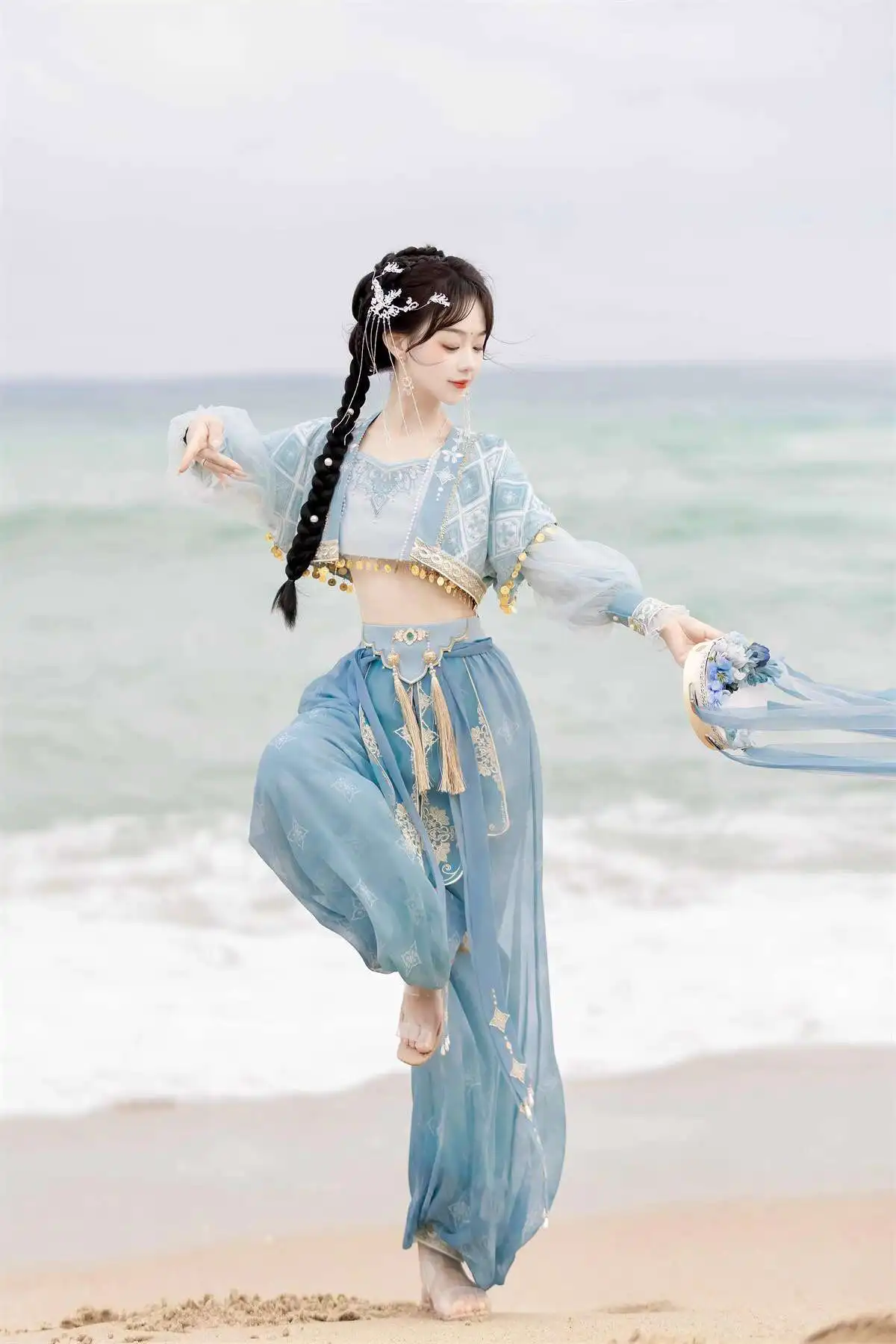 

New Dunhuang Exotic Style Hanfu Women India Princess The Western Regions Goddess Han Elements Improve Ancient Costume Full Set