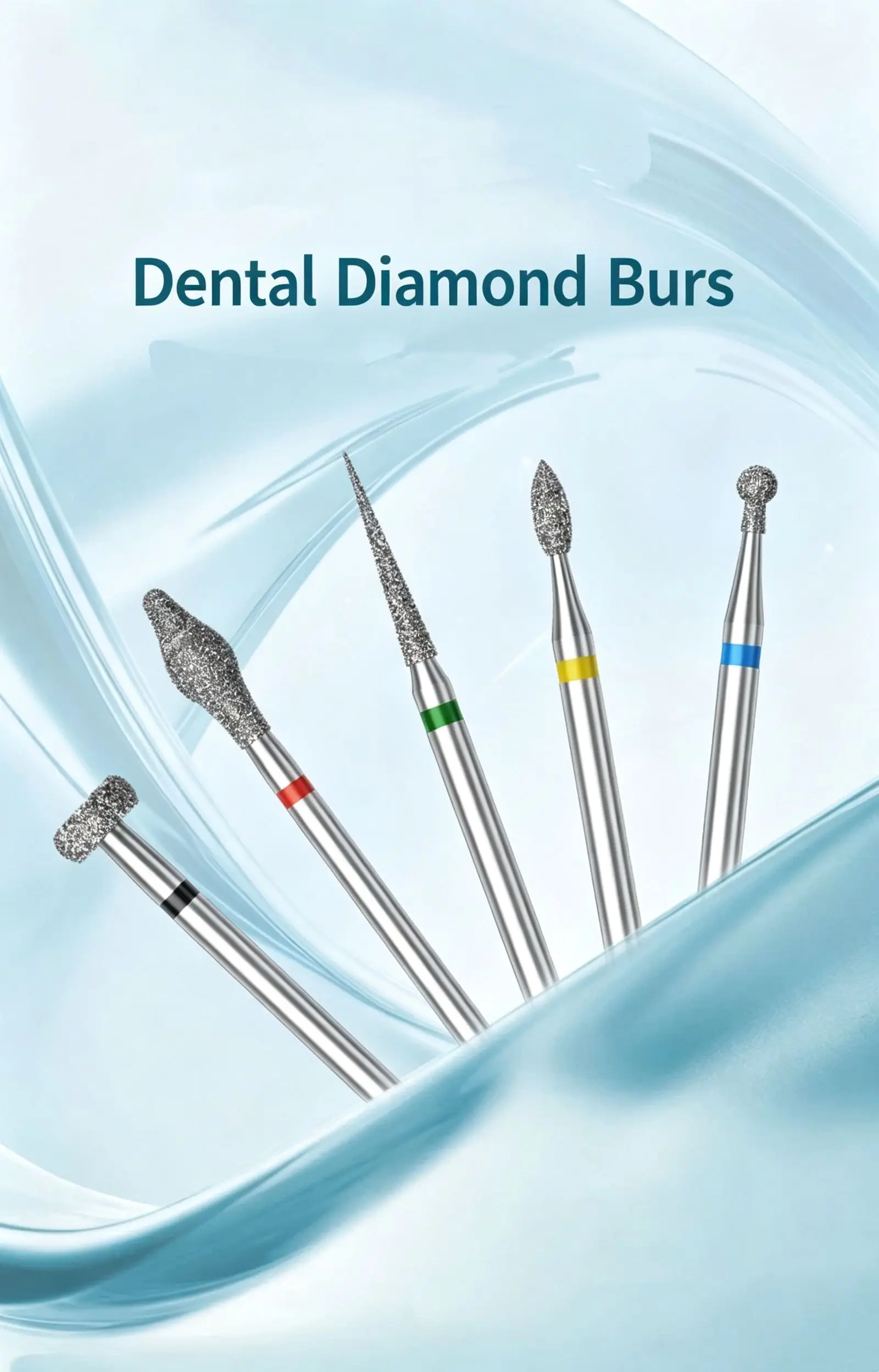Dental Diamond Burs FG 1.6mm Multiple Shapes High Speed Handpiece Drill Bits Teeth Polishing Preparation Dentist Clinic Tool