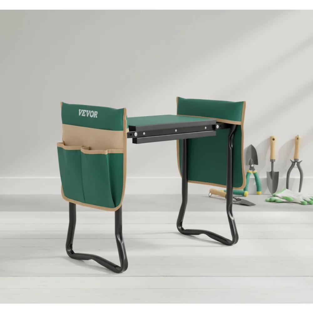 

Folding Garden Kneeler Seat with 8" EVA Pad, Heavy Duty Stool Tool Bags, Relieve Knee Back Pain for Seniors Women