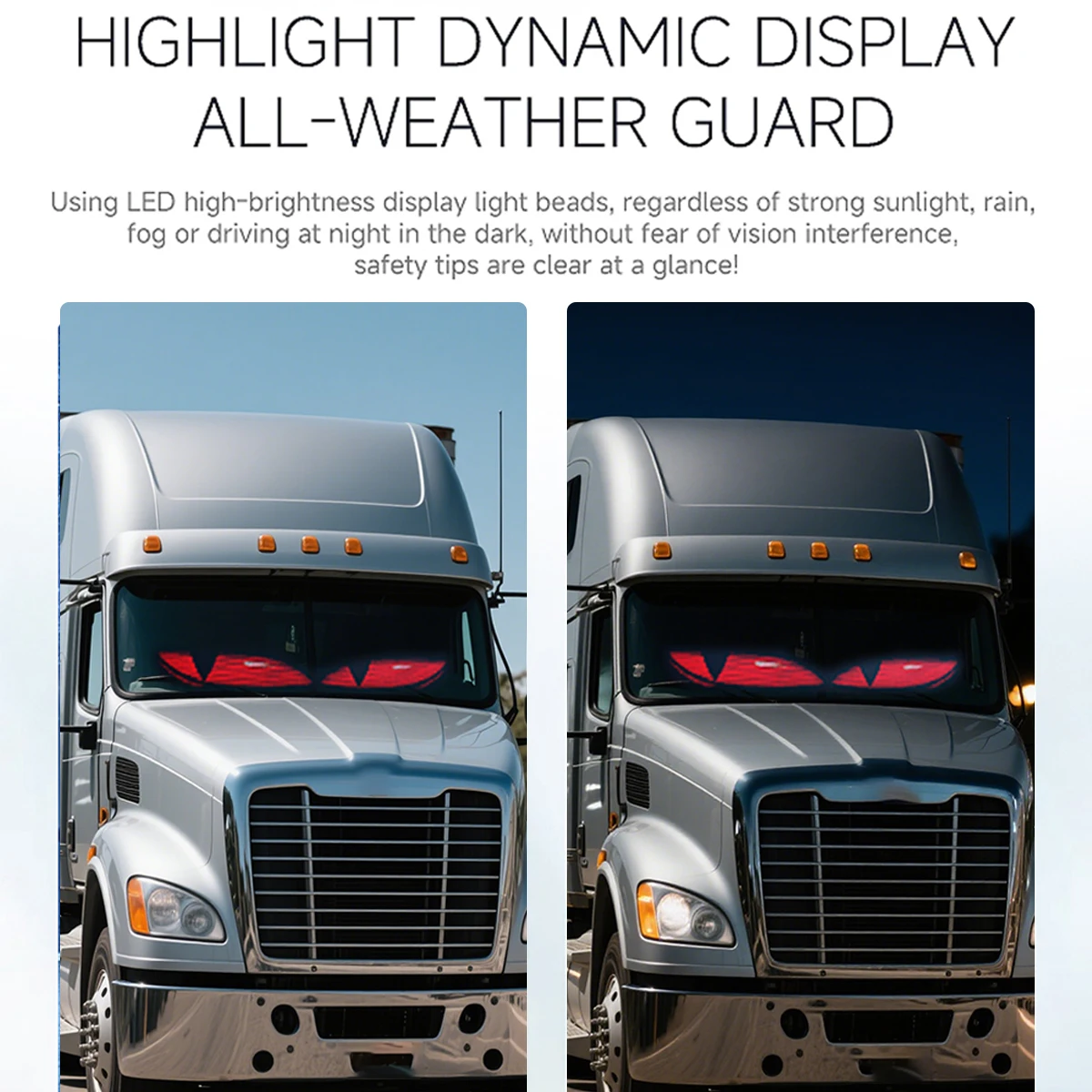 2 in 1 Truck Car Devil Eye LED Pixel Panel Light Flexible Windshield LED Screen Remote Control USB Ambient LED Light APP