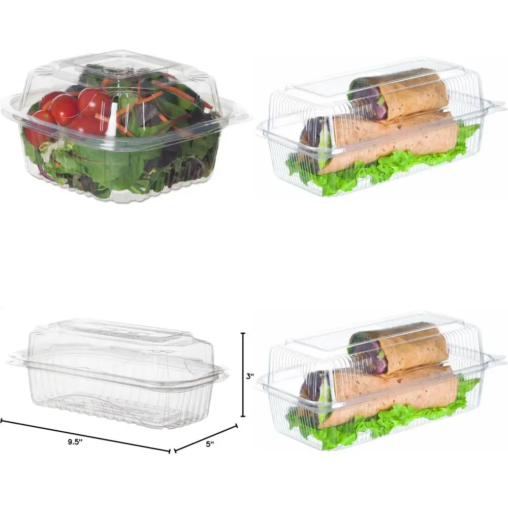 

Компостируемые 6-дюймовые прозрачные пластиковые выносные контейнеры с крышками, упаковка из 240 штук, блюда prep