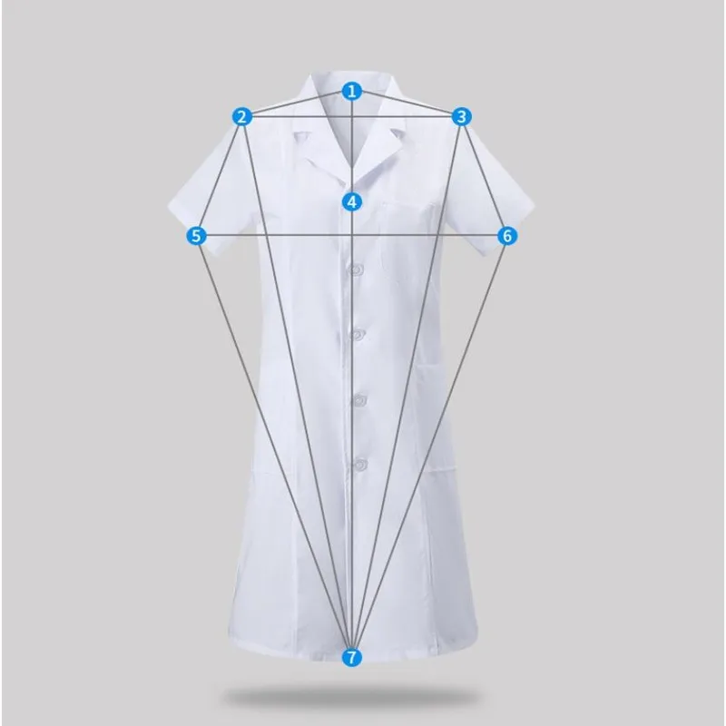 Women\'s Fashion Lab Coat Short Sleeve Doctor Nurse Dress Long Sleeve Medical Uniforms White Jacket Adjustable Waist Belt