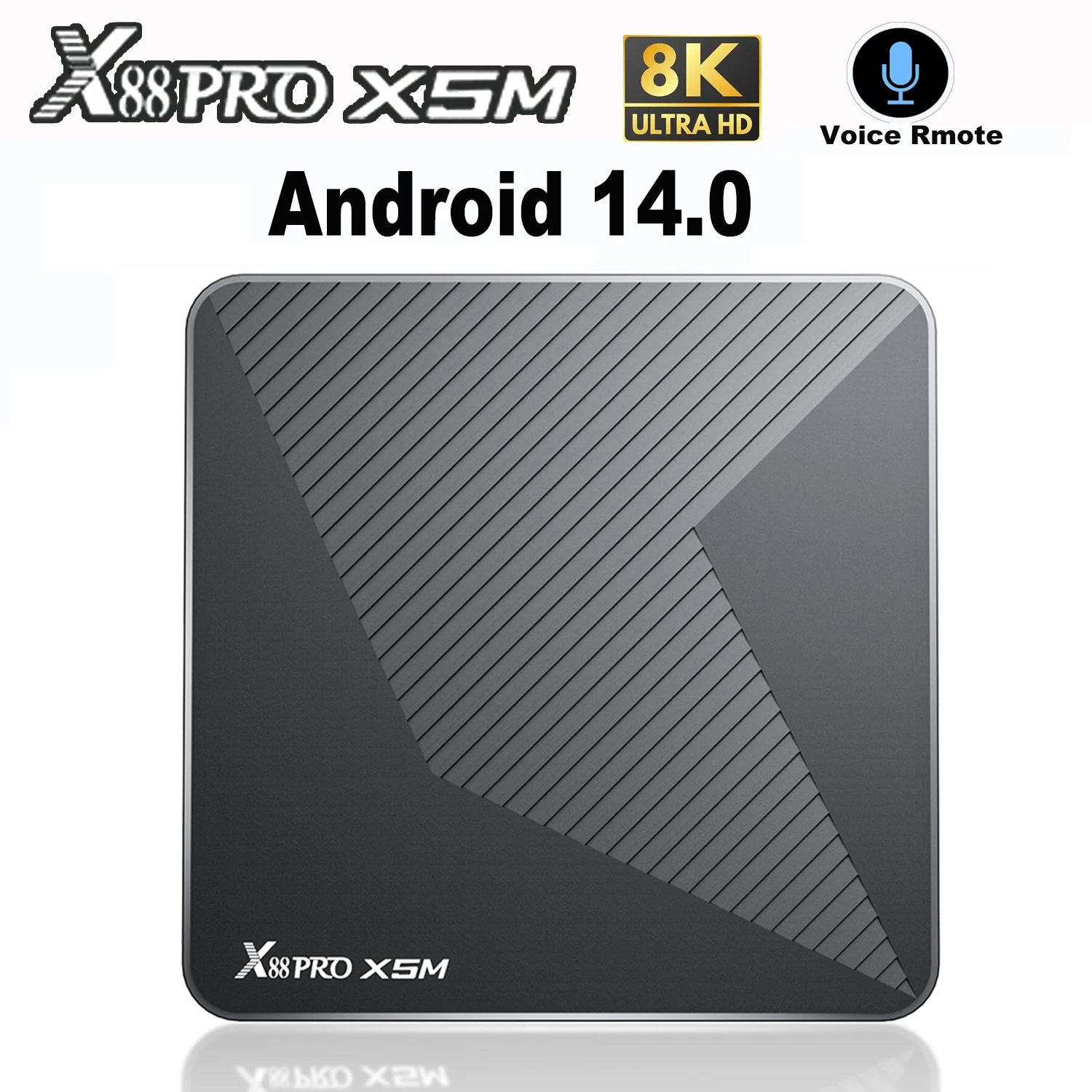 

Android14.0 Amlogic S905X5M 64-Bit Quad Core 8K Video 1000M LAN BT Voice Assistant Remote Wifi6 BT5.0 Media Smart TV Box X88 PRO