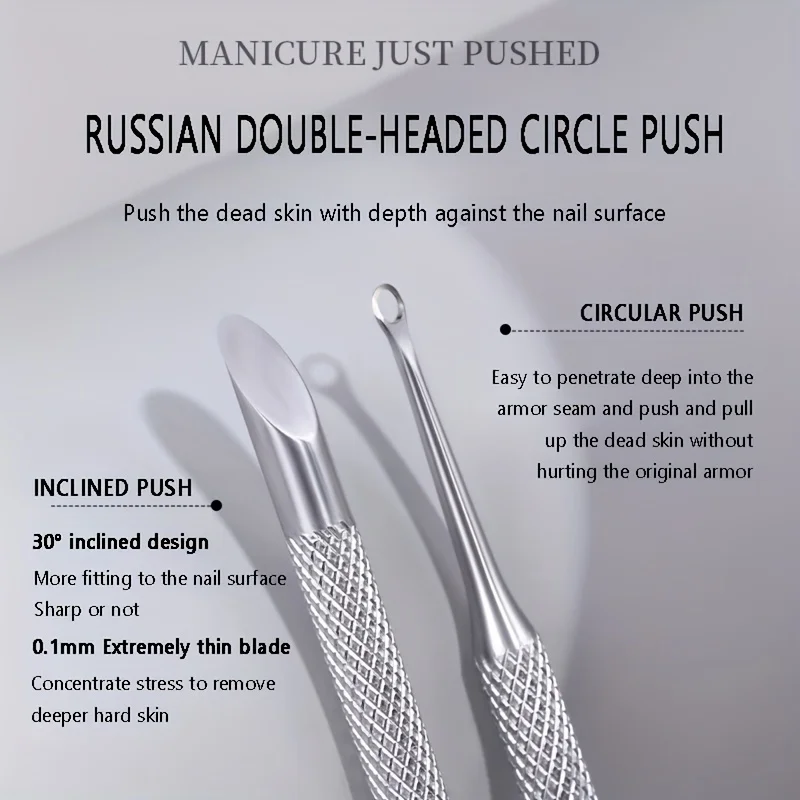 1/2 stuks roestvrijstalen nagelriemschuiver nagelverzorgingstool, multifunctionele dode huidverwijderaar, draagbaar en duurzaam, manicurevijl