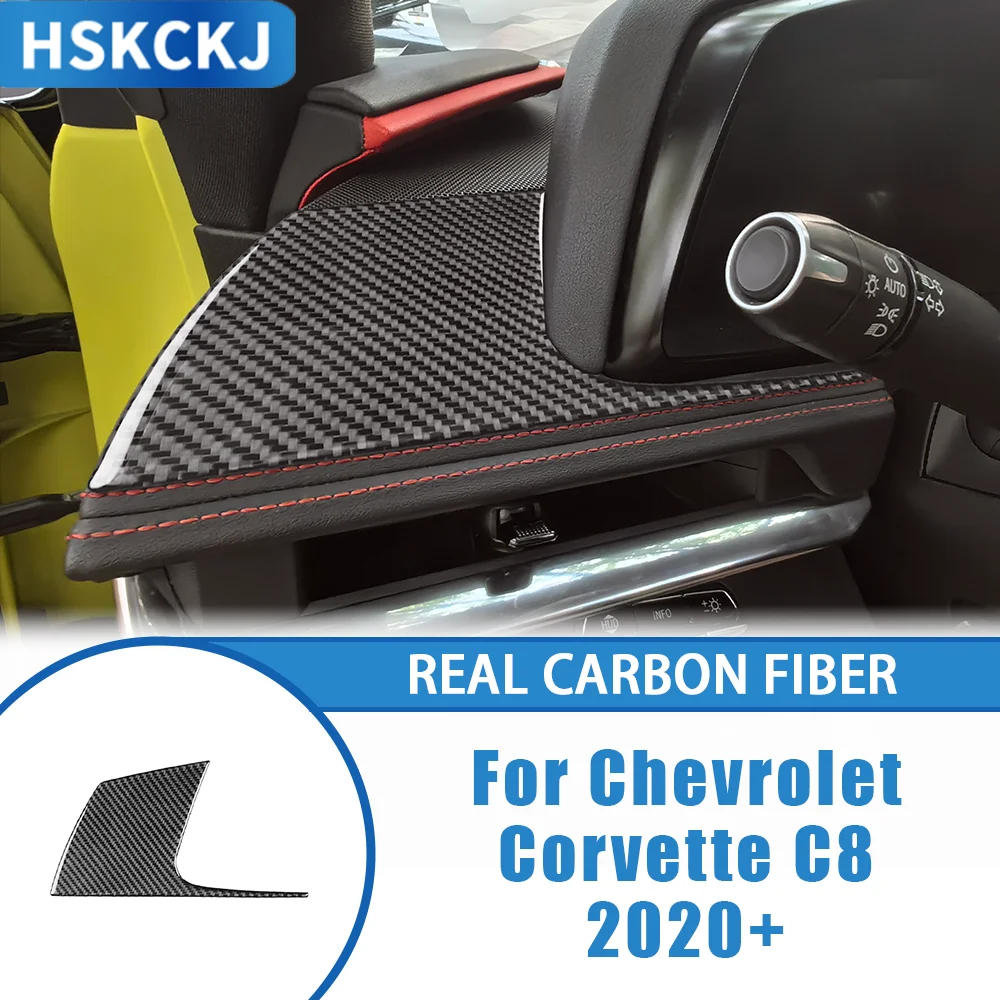 

Car Accessories Carbon Fiber Interior Driver's Side Panel Decals Cover Trim Modified Sticker For Chevrolet Corvette C8 2020—up