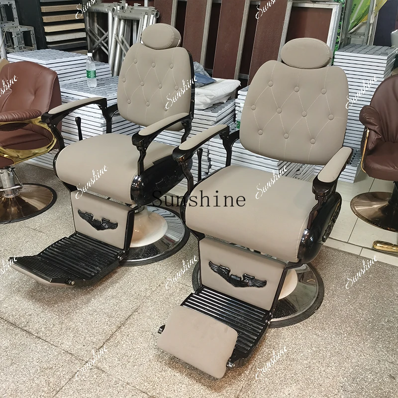 High-end oil head men's hair cut barber chair hair salon can put down shaving lift rotation TF