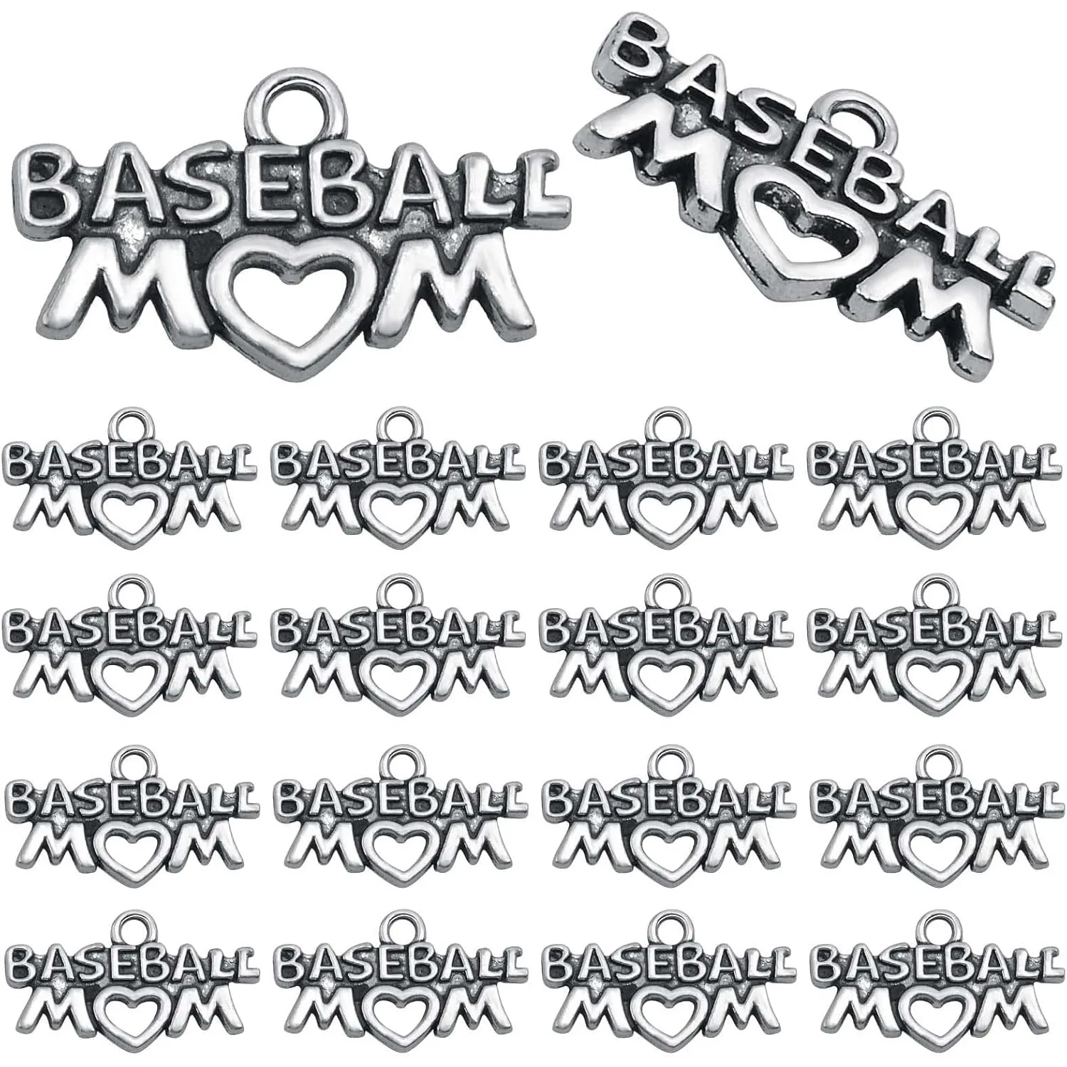 

40 шт. антикварные серебряные подвески для мам, винтажные подвески из сплава с надписью с украшениями для мамы, ожерелье, браслет «сделай сам»