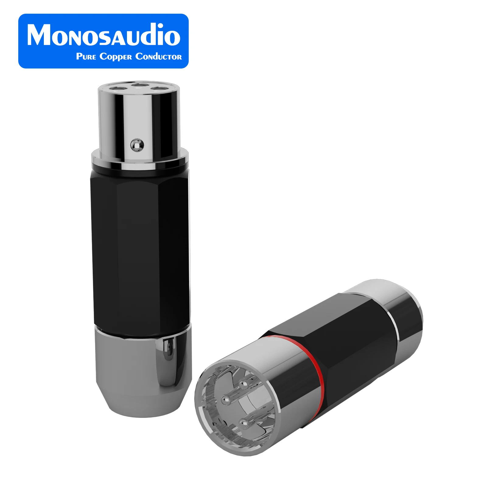 

Monosaudio XMF709R Rhodium Plated Pure Copper 3 Pin XLR Connector Screwed Plug DIY HIFI Audio Video XLR Balanced Line No-solder