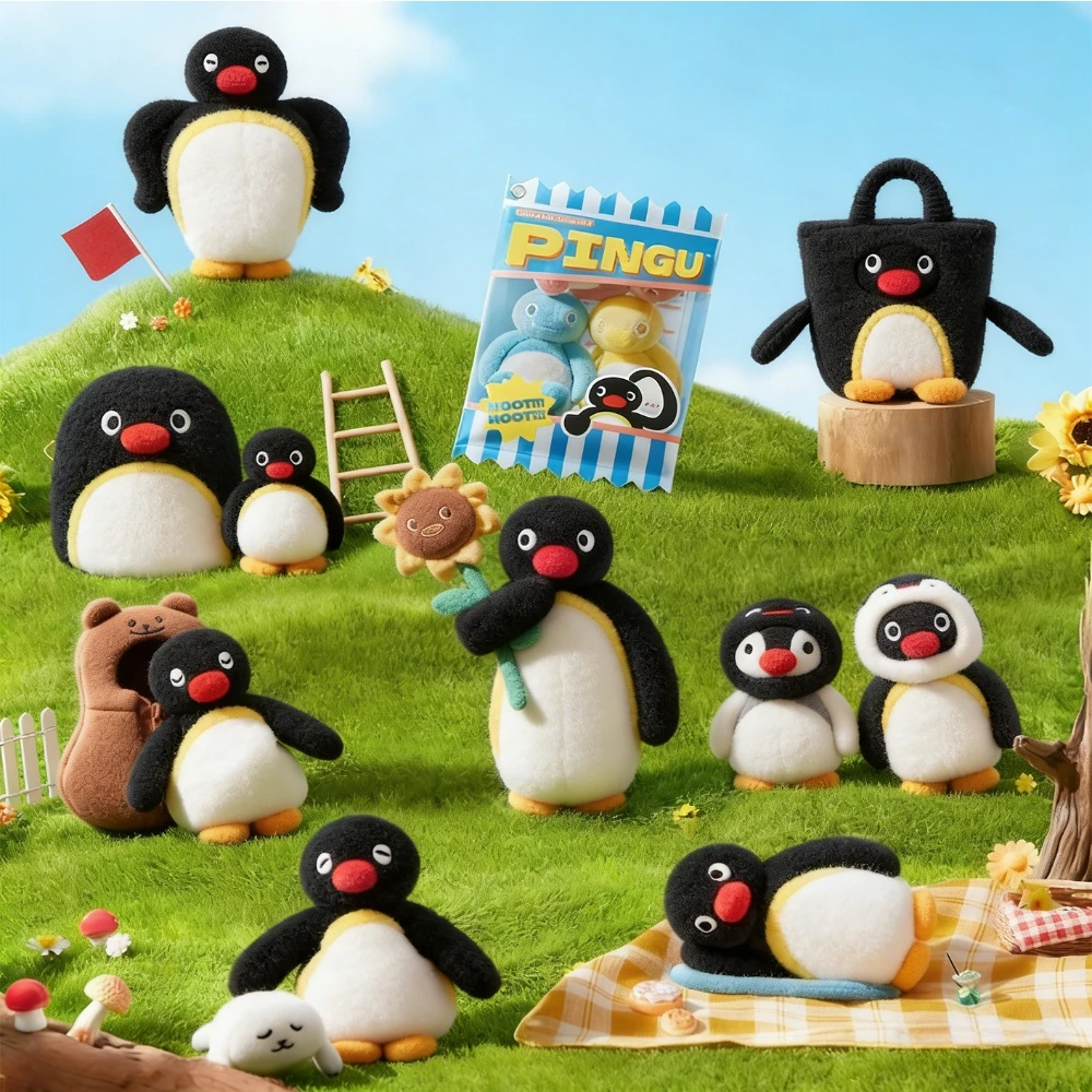 

PINGU MINI MEME Series Plush Blind Box Peripherals Figure Doll Pendant Keychain Cute Desktop Ornament Bag Charm Trendy Toy Gift