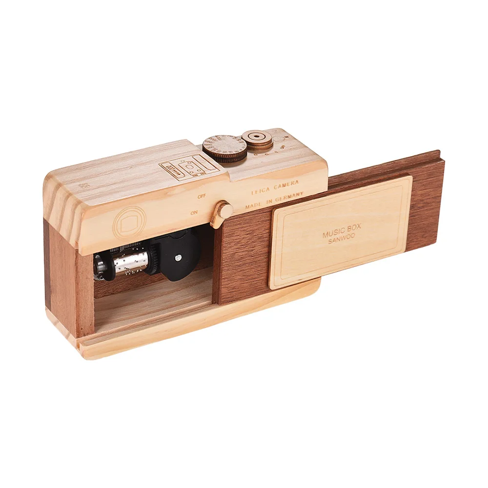 Wooden Music Box  Camera Design Classical Melody Birthday Christmas Festival Musical Gifts Home Office Decoration Crafts - Image 4