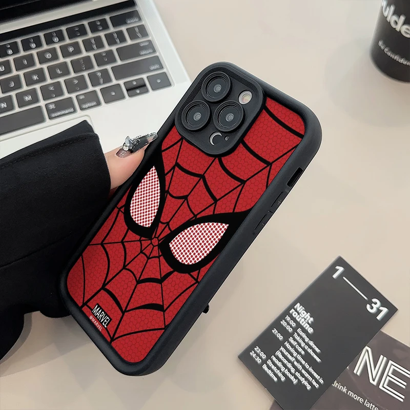 Marve Spider Man Fashion Fall Shockproof Case For iPhone 15 14 13 12 11 Pro X Xs Max SE 2020 7 8 Plus Soft TPU Cover WK201