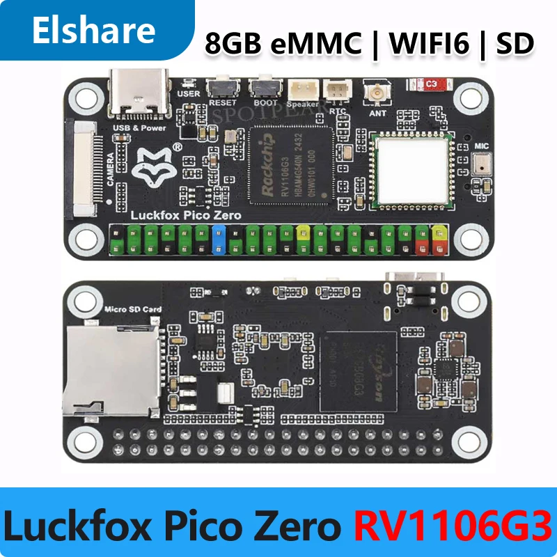 Luckfox Pico Zero SD WiFi6 Audio eMMC-8G RAM-256MB RV1106G3