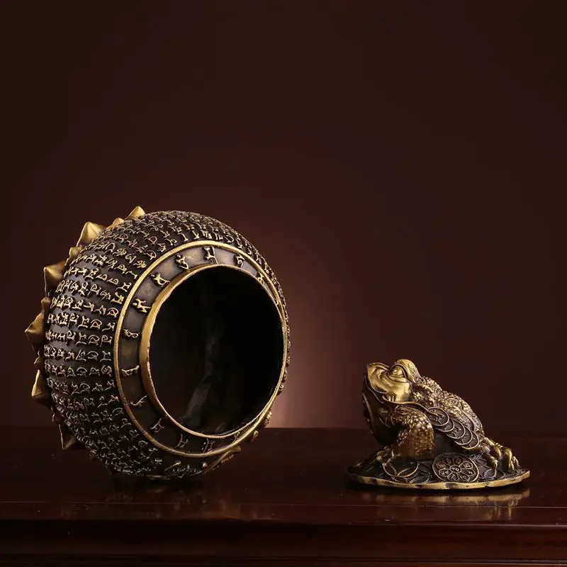 

Brass Gold Toad Crafts Decoration Furniture Living Room Office Desktop Gathering Wealth Family Photo Decoration