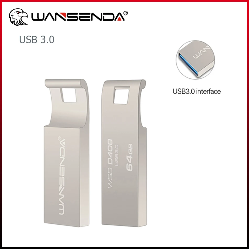 

Wansenda Portable USB 3.0 High speed Pen Drive Cle USB Flash Drive 64GB 32GB 16GB 8GB mini pendrive Memory Stick